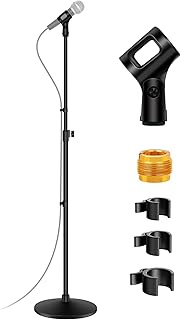 InnoGear Mic Stand, Max Height 66.34" Microphone Stand Floor Detachable Boom Mic Arm Stands with Wei
