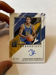 Panini NBA card Jonathan Kuminga Impeccable Auto rookie