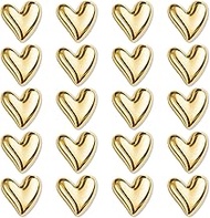 Pack of 20 Fridge Magnets, Gold Heart Magnets for Magnetic Board, Fridge Magnets, 3D Small Decorativ