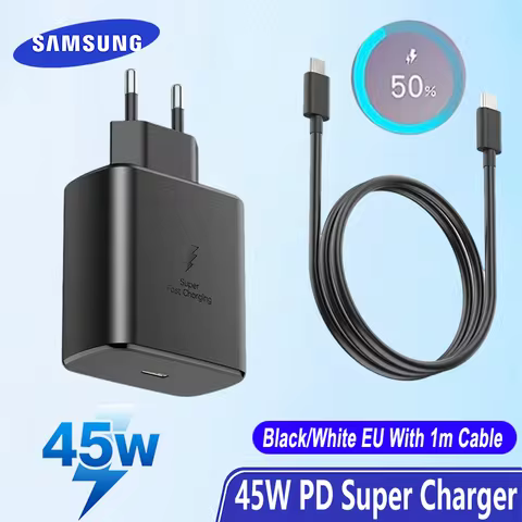Samsung 45W PD Original Charger EU Fast Charge Type C Cargador Adapter For Galaxy S26 Ultra S25 S24