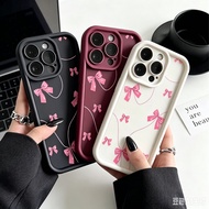 Pink Line Bowknot Tie Cellphone Case For Oneplus 12 15 13 11 13T 8T 12R 11R 10R OnePlus Nord CE 5 4 