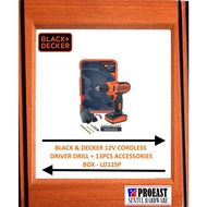 BLACK &amp; DECKER 12V Cordless Driver Drill Plus (+) 13-Piece Accessories Box / Screwdriver Machine -  LD12SP