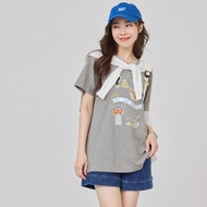 OB Pure Cotton Beach Dog Print Loose Long Version Top < AB21245 >