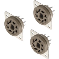 MECCANIXITY 8 pins PCB Tube Socket Ceramics, Vacuum Tube Protect Tube Pin Socket, Brown Plated Suita
