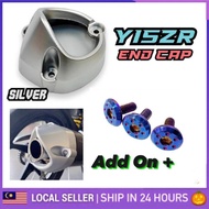 Y15zr Exciter Exhaust Side Cover Silver + Titanium Screw Y15 Yamaha Exhaust cover Protector End Cap 