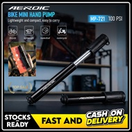 AEROIC Bike Mini Hand Pump MP-721 Portable With Gauge Holder 100psi Reversible Universal FV/AV