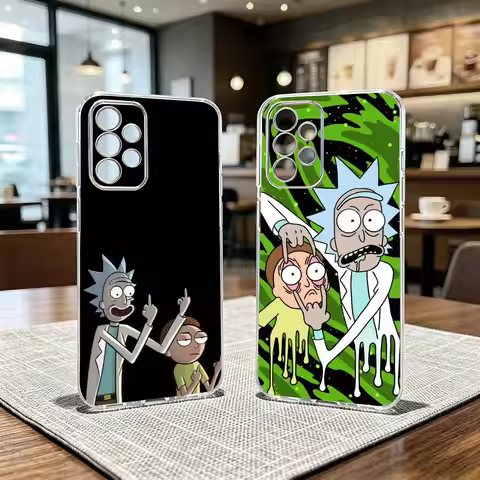 Cartoon Rick And Morty Phone Case Transparent Silicone Soft For Samsung S25,S24,S21,S22,S23,S30,Ultr