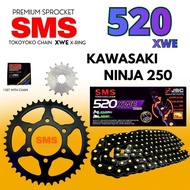 SMS 520XWE XRING SPROCKET SET KAWASAKI NINJA 250 SPROCKET BLACK STEEL HTM DID