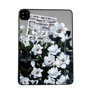 Casing Hard Frosted Matte Tea Flower Pattern Case Compatible with Apple IPad Mini 2 3 4 5 6 7 8 9 10 Air2 Air3 Air4 Air5 10.9" IPad10.2" Pro11 2020 2021 2022 Cover