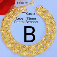 💢FREE COP 916💢(RT23) EMAS BANGKOK ADULT CURB BRACELET RANTAI TANGAN GELANG TANGAN BENSON/ LIPAN/ DON