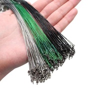 ont  20Pcs Anti Bite Steel Fishing Line Steel Wire Leader With Swivel Fishing Accessory Lead Core Fi