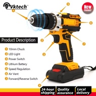 21V Cordless Drill 3/8 Inch Keyless Chuck Electric Power Drill 25+1 Clutch Power Tool Max Torque 25+