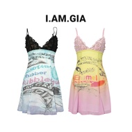 IAMGIA Printed Lace V-neck Camisole Dress – Perfect for Seaside Vacations