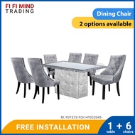 Katelin Marble Dining Set/ Marble Dining Table/ Meja Makan 6 Kerusi/ Meja Makan Marble/ Meja Makan Set