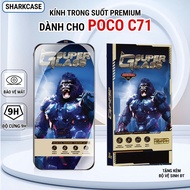 Poco C71 premium transparent tempered glass sharkcase phone screen protector