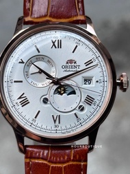 Brand New Orient Bambino Sun &amp; Moon Rose Gold Case Automatic Men’s Watch RA-AK0801S