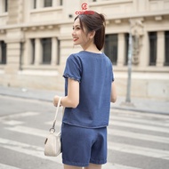 Đồ bộ nữ CARDINA chất liệu jean mềm thoáng mát kiểu dáng thời trang trẻ trung năng động 4BJN01