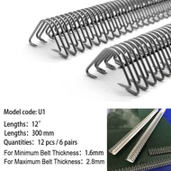 Conveyor Belt Lacing Box 0f 12 Carded Hooks 12" Lacing Without Pin Material For 1.6-2.8mm Belts
