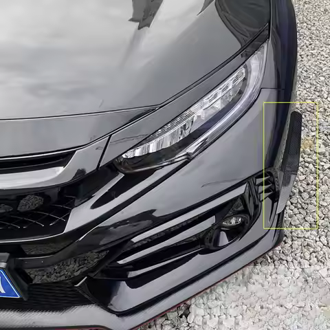 Front Bumper Lip Splitter Fin Air Knife Auto Body Kit Car Spoiler For Honda Civic FK8 Si Type-R 2019