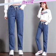 YUMI Women Jeans Elastic Waist Harlem Pants Woman Casual Long Pants Seluar Denim Seluar Jean