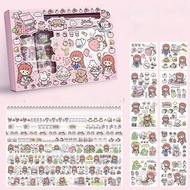 Sticker Box Roll Sticker + Pen Cutter Cute Character Sticker/ (1 set)