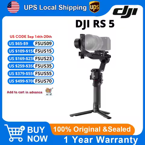 DJI RS 5 Gimbal Camera Stabilizer for Filmmakers and Videographers - 3-Axis Stabilizer for Wedding,