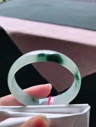 冰種翡翠天然翡翠玉鐲 A玉手鐲 玉鈪 • 冰種飄花翡翠方鐲