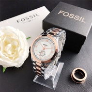 [พร้อมกล่อง] สต็อกพร้อม! FOSSIL ต้นฉบับใหม่นาฬิกาแบรนด์ชั้นนำสำหรับผู้หญิงแบรนด์หรูทองส่องสว่างแฟชั่