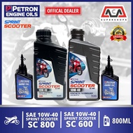 PETRON SPRINT 4T SCOOTER OIL SYNTHETIC 5W40/ 10W40 SC600/ SC800 LITER 800ML