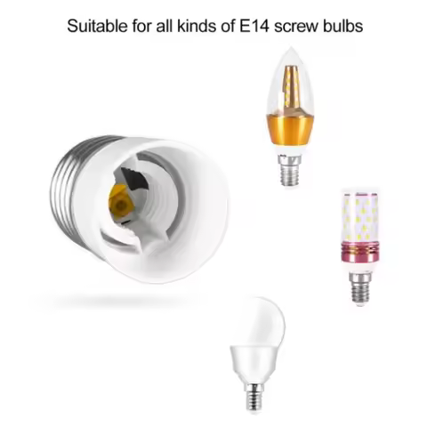 E27 To E14 Light Holder Converter E14 Lamp Socket Adapter E27 Lamp Base Fireproof Material Screw Mou