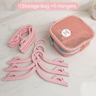 Foldable Clothes Hanger with Bag 19pcs Penyangkut Baju Lipat Travel Set Jimat Ruang Asrama Hotel