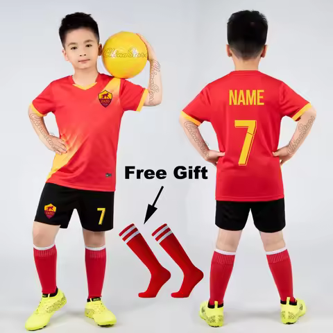 Boys Girls Football Jerseys Student Team Tracking Sportswear Youth Play Ball Uniforms Boy Soccer Shi