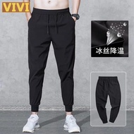 [M-5XL/100kg] Seluar Lelaki Breathable Pants Men's Loose Large Size Nine Part Elastic Leggings Nine 