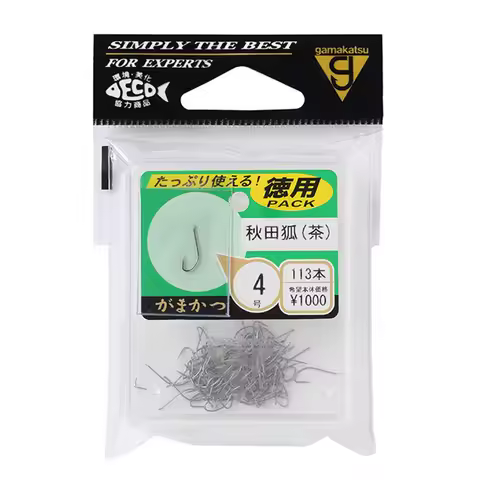 Japan Original Gamakatsu 66619 Akita Fox Thin Shank Fishing Hooks Size 3-6# Freshwater Carp Fishing 