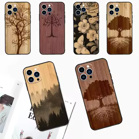 Tree Flower Bamboo Wood For Huawei Nova 12i 12s 11i 8i 7i 9 10 SE Y60 Y61 Y70 Y72 Y73 Y90 Y91 P20 P3
