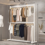 LG Rak Gantungan Baju Besi Stand Hanger Double Gawang Baju Gantungan Baju Minimalis Jemuran Pakaian