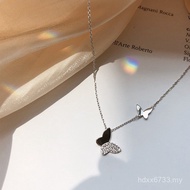 Colorful Jewelry Trendy Clavicle S925 Silver Sterling Silver Pendant Butterfly Design Niche Necklace
