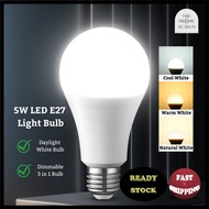 [5W LED E27 Light Bulb] Energy Saving 85% Light Bulb 3 Colour Dimmable LED Bulb Downlight Bulb Lampu