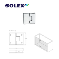 SOLEX บานพับสแตนเลส SUS304 ประตูกระจกห้องน้ำ รุ่น SLW304