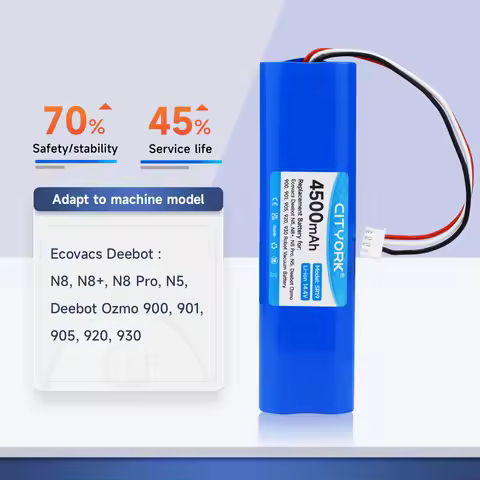 4500mAh 14.4V Robotic Vacuum cleaner Replacement Battery for Ecovacs Deebot N8 N8+ N8 Pro N5 Deebot 