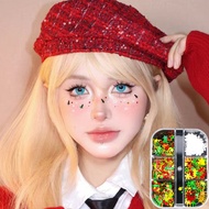 Christmas Large Red Diamond Tear Stickers Black Face Diamond Makeup Popular Photography Diamond Face