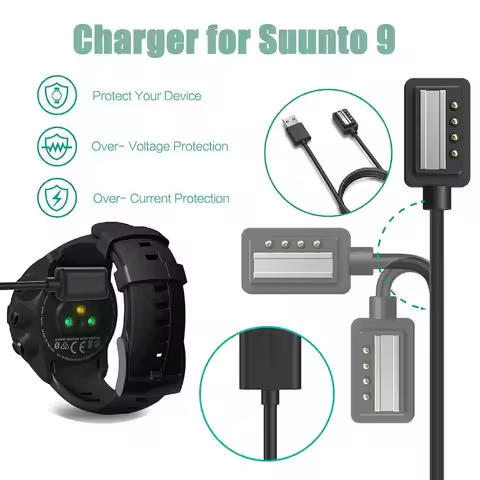 Replacement Watch Charger for Suunto 9/Spartan Sport Wrist HR/Spartan Ultra/D6 USB Smartwatch Chargi