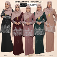 SANDRA Baju Kurung Moden Sulam Patuh Syariah Wuduk Nursing Friendly