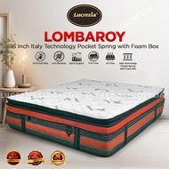 Free Shipping LUCREZIA Lombaroy 16 inch Italy Tech Pocket Spring with Foam Box Mattress Tilam 床垫