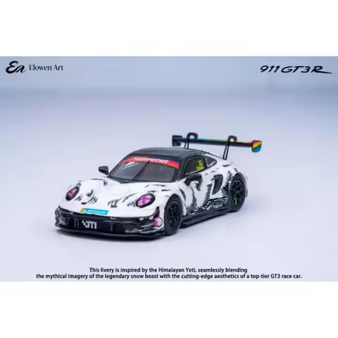 Elowen Art 1:64 Porsche 911 GT3 Snow Monster Alloy Diecast Car Model Collection Gift
