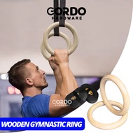 Gymnastic WoodenRing + Adjustable Strap – Gym Ring Calisthenics WorkoutRing
