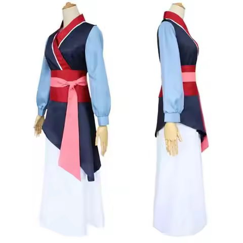 Mulan Cosplay Costume Women Princess Mu Lan Dress Chinese Hanfu Heroine Outfit for Halloween Comic C