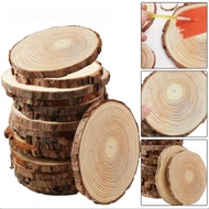 Unfinished Wood Slices - 10/15/20/30pcs, 3.9-4.7" Round, Mixed Color, With Bark, For DIY Crafts, Chr
