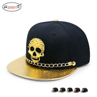Hip hop Flat Brim Cap Skull Rivet Youth Baseball Cap bboy hip hop hip hop Hat Men Women Flat Cap Tre