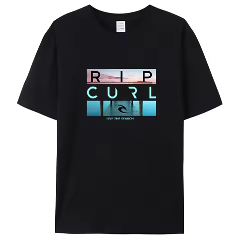 Sale Rip Livethe Search Beauty Curl Logot-shirt for men summer amazing quality100% cotton white Top 